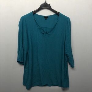Torrid Teal Crisscross V-Neck Blouse